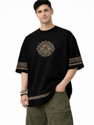 Larren Devis Printed Men Round Neck Black
