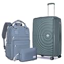 LARVENDER Expandable Carry On 3 Piece Luggage Set with Backpack 20 Inch