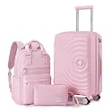 LARVENDER Expandable Carry On 3 Piece Luggage Set with Backpack 20 Inch