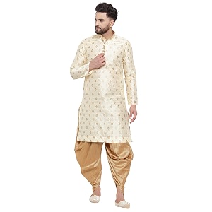 Larwa Mens Cotton Silk Kurta And Salwar