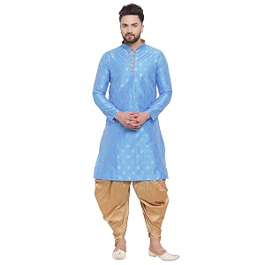 Larwa Mens Cotton Silk Kurta And Salwar