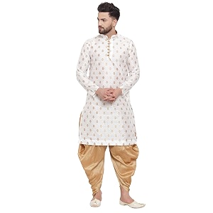 Larwa Mens Cotton Silk Kurta And Salwar