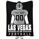 Las Vegas Throw Blanket Personalized Name and Number Gifts for Men Women Kids Flannel Tapestry