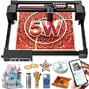 Laser Engraver for Beginner, 5.5W 300x300mm Large Working Area Engraving Machine, 0.01mm High Precision, 6 Major Safety Protection for Wood Leather Acrylic Glass Coated Metal (Class 1 Laser, 5500mW)