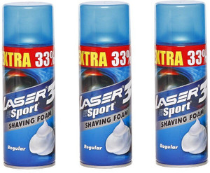 laser sport 3 shaving foam set of 3 1200 ml