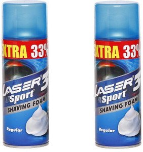 laser sport 3 shaving foam set of 2 800 ml