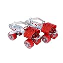 Laser Tenacity Next Generation Roller Skates with Break Adjustable Size, Unisex, Zinc Plated Base, for Begginer,Trainer, Color-Red