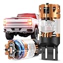 LASFIT 7440 7443 Brake Light LED bulb Built in Resistor for Red Tail Light Upgraded Bright 7444na 7441 7444 7440NA W21W WY21W LED Canbus Ready Stop Lights, Pack of 2