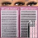 Lash Clusters Kit, 640pcs 30D+40D Natural Lashes with Bond&Seal Tweezers