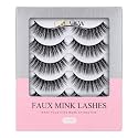 LASHVIEW False Eyelashes, Natural Fake Eyelashes, 3D Volume Eyelashes, Long Reusable Soft Band 5 Pairs Eyelashes