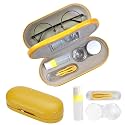 Lasiyanor 2 in 1 Eyeglass Case Portable Double Sided Contact Lens Box