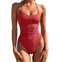 LASLULU Womens One Piece Swimsuits Halter Bathing