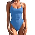 LASLULU Womens One Piece Swimsuits Halter Bathing