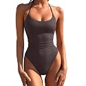 LASLULU Womens One Piece Swimsuits Halter Bathing