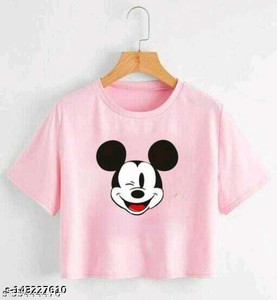 lasmo casual regular sleeves graphic print women pink top