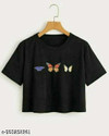 Lasmo Casual Regular Sleeves Printed Women Black Top