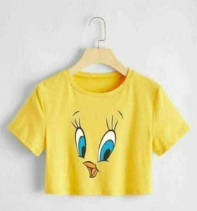 lasmo casual regular sleeves printed women yellow top
