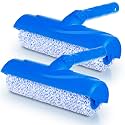 Lasnten 2 Pcs 10 Inch Ceiling Paint Roller with Shield Adjustable Head No Drip Kit Without Splatter for Walls(White Blue)