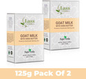 Lass Natural Goat Milk Natural Handmade Bathing Bar With Shea Butter For Sensitive & Dry Skin (2 x 125 g)