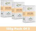 Lass Natural Goat Milk Natural Handmade Bathing Bar With Shea Butter For Sensitive & Dry Skin (3 x 125 g)