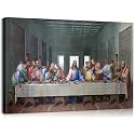 Last Supper Wall Decor Jesus Painting Christian Home Decor Leonardo Da Vinci Art Last Supper Wall Decor Framed Religious Home Decor for Home Dining Room Decor (24''Hx36''W)
