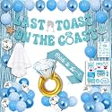 Last Toast on the Coast Bachelorette Decorations Blue Set