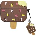 New Cute 3D Cartoon Design Cases Compatible with Apple Airpods Pro 2 Case Cover, 360° Full-Body Protective Case Shockproof Skin Cover (Ice Cream Brown)