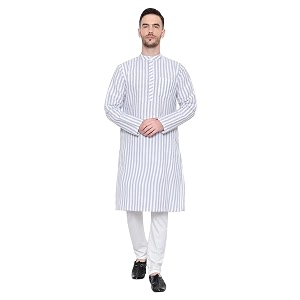 LATEST CHIKAN Broad Striped Cotton Mens Long