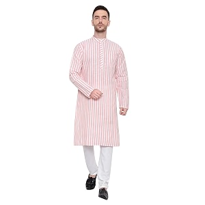 LATEST CHIKAN Broad Striped Cotton Mens Long