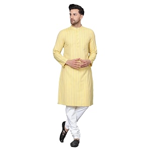 LATEST CHIKAN Mens Cotton Regular Striped Knee