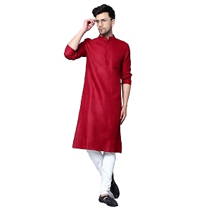 LATEST CHIKAN Mens Cotton Blend Regular Solid