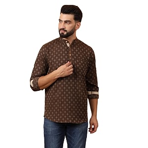 LATEST CHIKAN Mens Cotton Regular Self Design