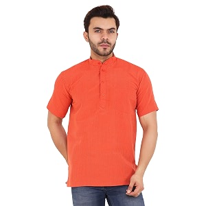 LATEST CHIKAN Mens Cotton Regular Striped Short