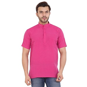 LATEST CHIKAN Mens Cotton Regular Striped Short