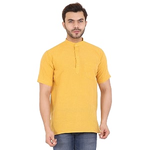 LATEST CHIKAN Mens Cotton Regular Striped Short