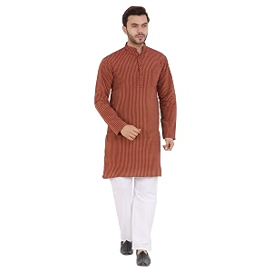 LATEST CHIKAN Mens Cotton Blend Regular Striped