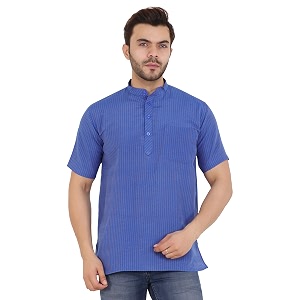 LATEST CHIKAN Mens Cotton Regular Striped Short