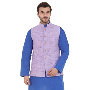 LATEST CHIKAN Mens Textured Nehru Jacket