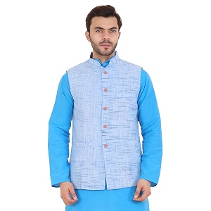 LATEST CHIKAN Mens Textured Nehru Jacket