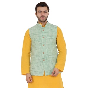 LATEST CHIKAN Mens Textured Nehru Jacket