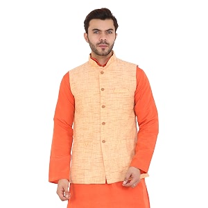 LATEST CHIKAN Mens Textured Nehru Jacket