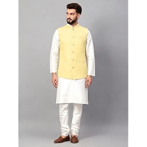 LATEST CHIKAN Mens Traditional Cotton Solid Nehru
