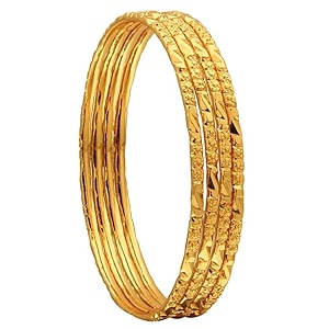 latest gold plated set of 4traditional bangles for women and girls