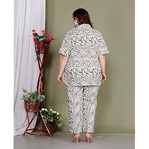 Printed Shirt Style Cotton Night Suit for