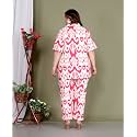 Latest Printed Shirt Style Cotton Night Suit