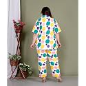 Latest Printed Shirt Style Cotton Night Suit
