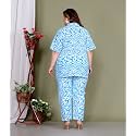 Latest Printed Shirt Style Cotton Night Suit