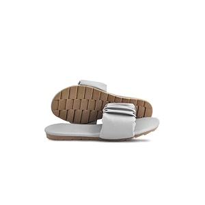 Striped Ruffled Design Fancy Flats Sliders Fashionable