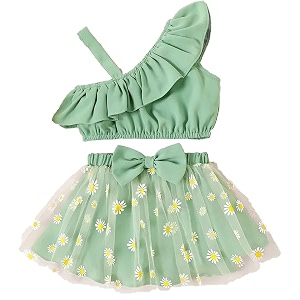 Stylish Fancy Baby Girls Pista Green Pure