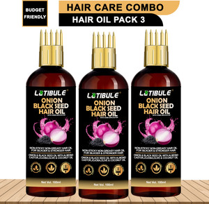 latibule black seed onion hair oil-with comb applicator- controls hair fall hair oil 300 ml